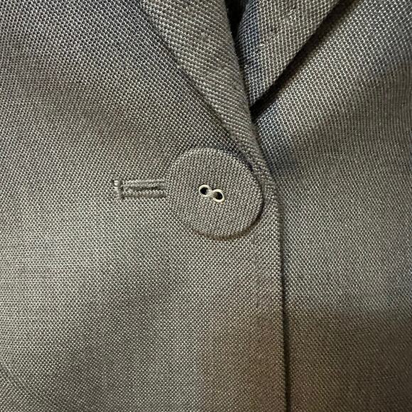 Ann Klein Dark Gray Wool Blend One Button Suit Jacket Blazer Size 12 - Picture 4 of 8